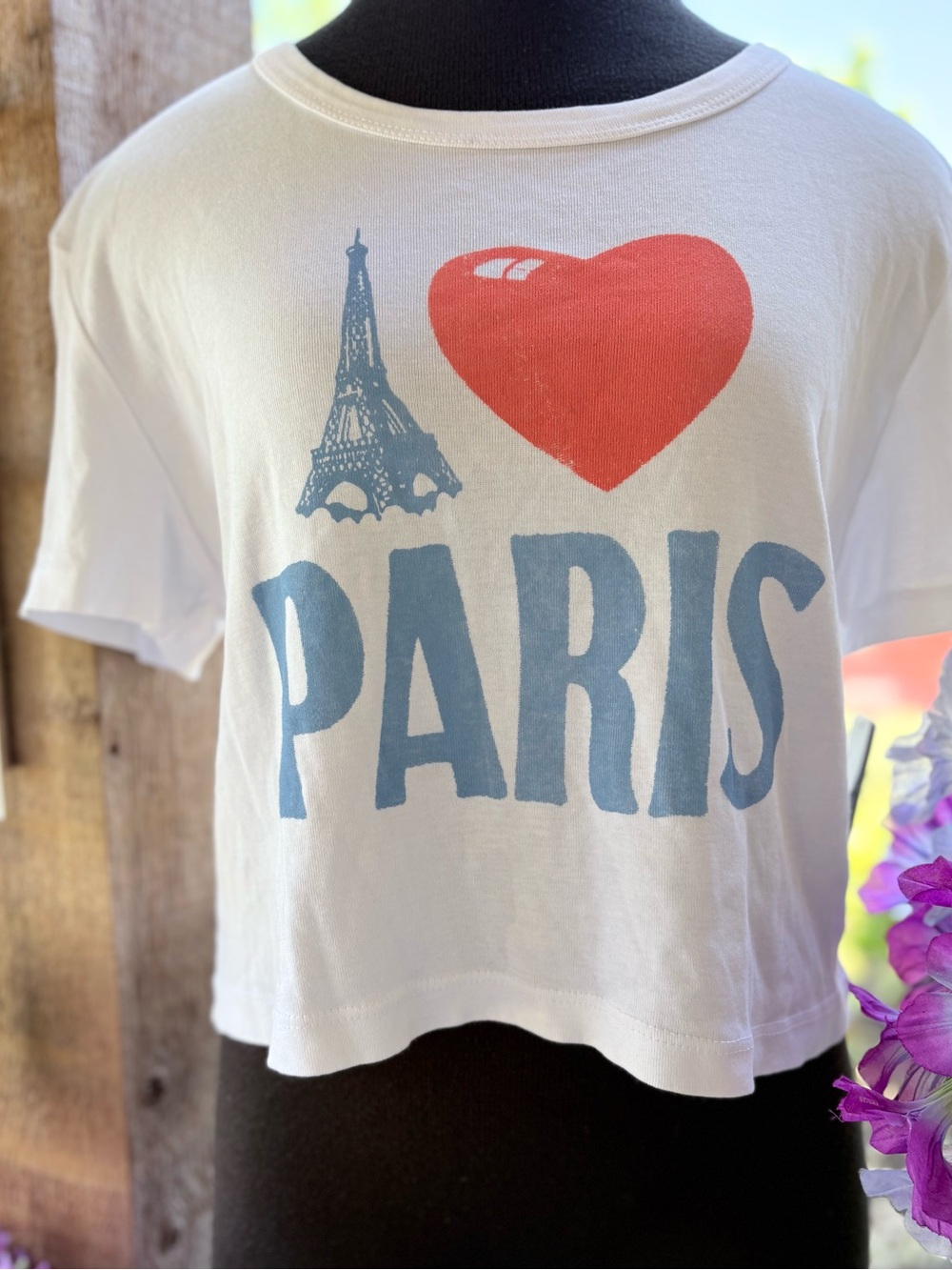 Junk Food Clothing “I Love Paris” Graphic Soft White Cotton Baby Tee NWT